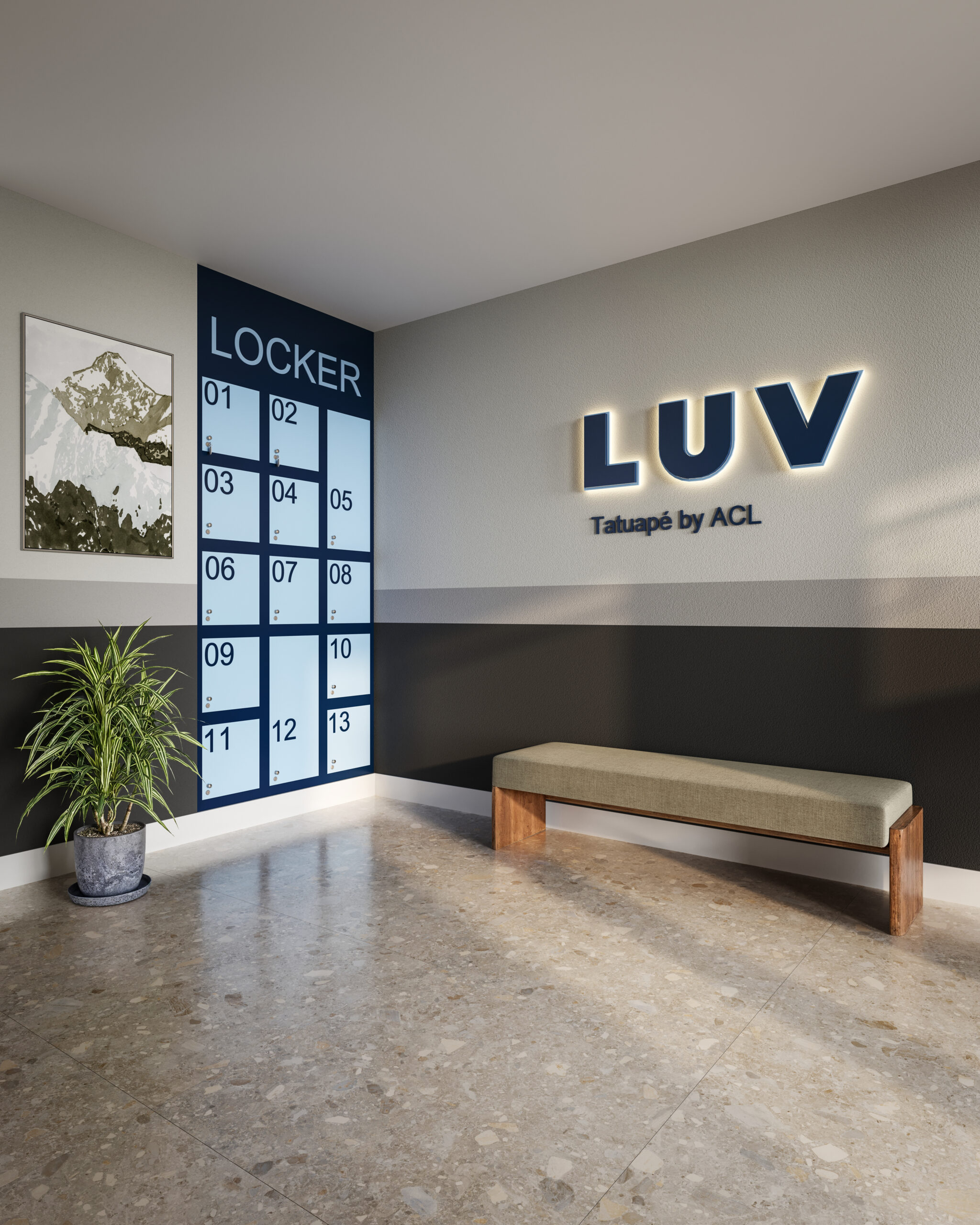 Hall de entrada com locker